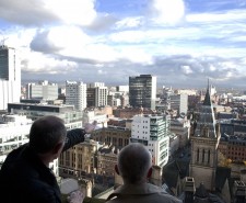 The view from the top of the tower at Manchester Town Hall.