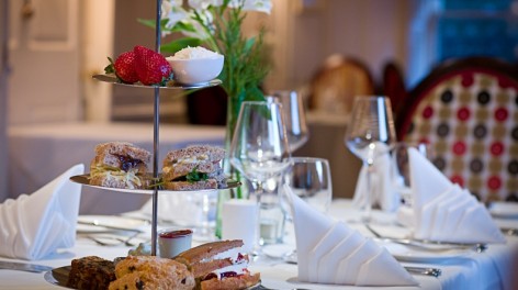 high tea at the Trout Hotel Cumbria