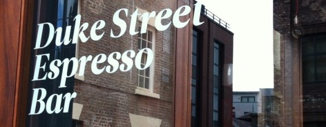 Duke Street Espresso Bar window Liverpool cafes