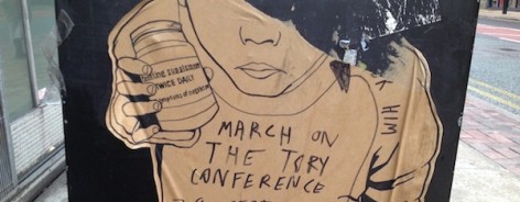 street art northern quarter manchester march on the tory conference