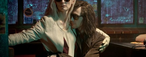 Tom Hiddleston and Tilda Swinton embrace in the film Only Lovers Left Alive