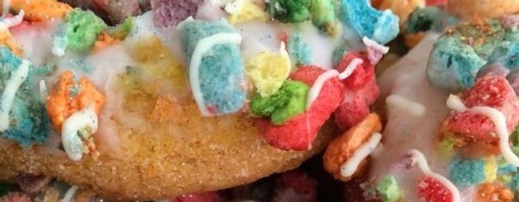 Close up of sugar frosted doughnuts