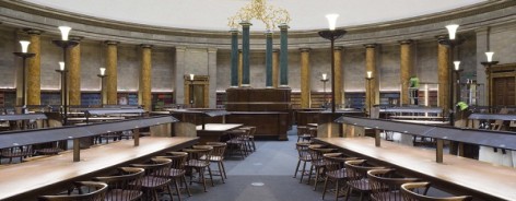 Photo of the library's refurbished reading room.