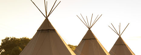Row of tipi tents