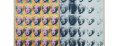 Photo of the Marilyn Diptych, one side colour, one side black and white
