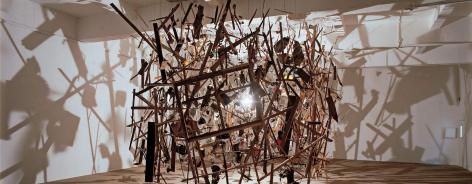 Photo of an exploded looking artwork