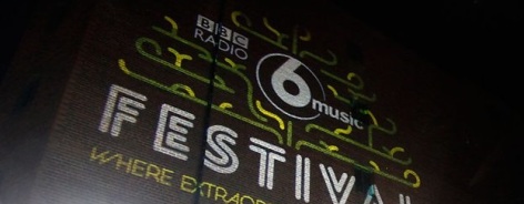 Photo of the 6Music Festival logo on a wall
