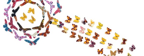 Butterflies made from wax-print fabric