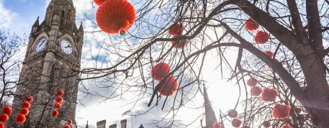 Photo of albert square with lanterns