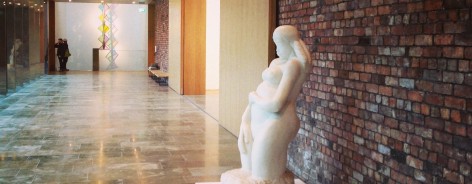 White sculpture of a woman in the Whitworth's back corridor