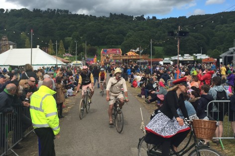 Photo of bikes passing through Eroica Britannia