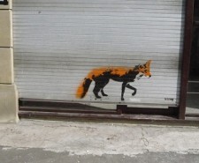 Street-art-fox-on-the-shutters-of-what-is-now-Slice-Northern-Quarter-Manchester