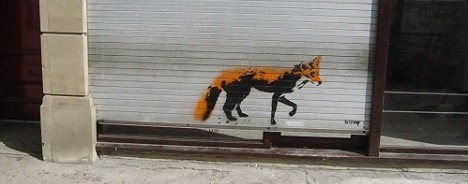 Street-art-fox-on-the-shutters-of-what-is-now-Slice-Northern-Quarter-Manchester