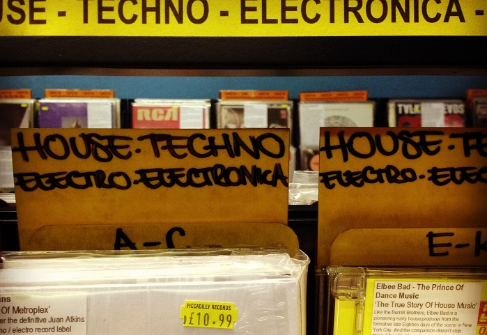 Piccadilly Records shelf, by creative tourist