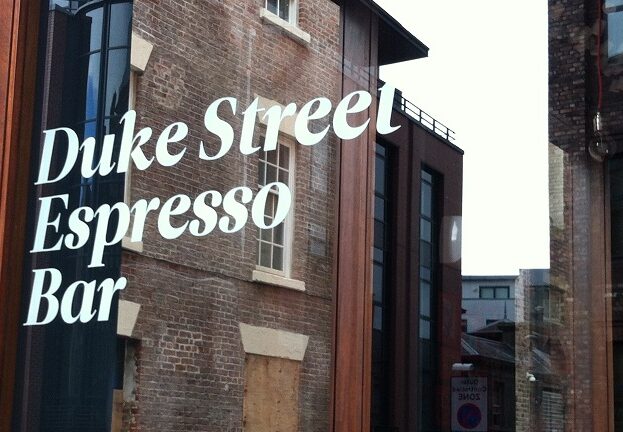 Duke Street Espresso Bar window Liverpool cafes