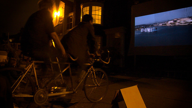 outdoor cinema pedal powered cinema manchester weekender