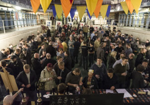Photograph of Indy Man Beer Con with coloured bunting