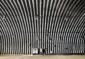 Photo of the inside of a corrugated tunnel