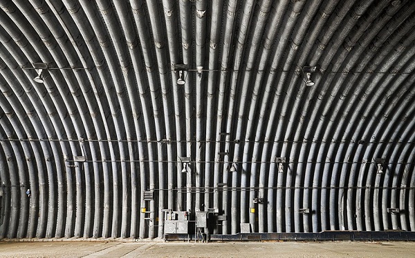 Photo of the inside of a corrugated tunnel