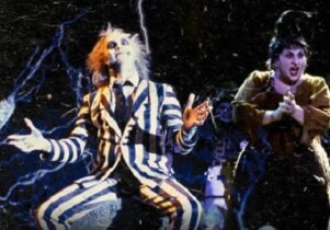 Photo of Beetlejuice and one of the Hocus Pocus witches