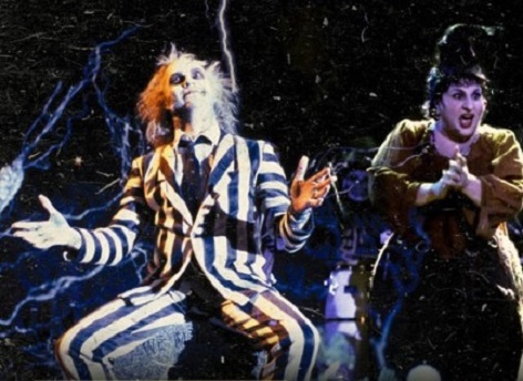 Photo of Beetlejuice and one of the Hocus Pocus witches
