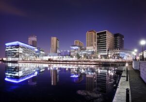 Photo of media city at night