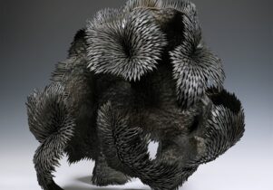 Photo of a stell forged wave sculpture