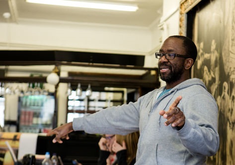 Photo of the director giving instructions