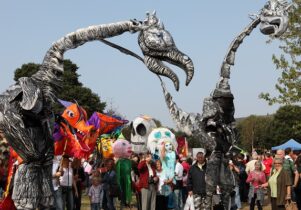 Photo of the giant puppets