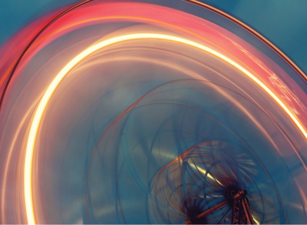 Slow exposure photo of a big wheel