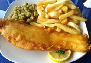 Plate of fish and chips