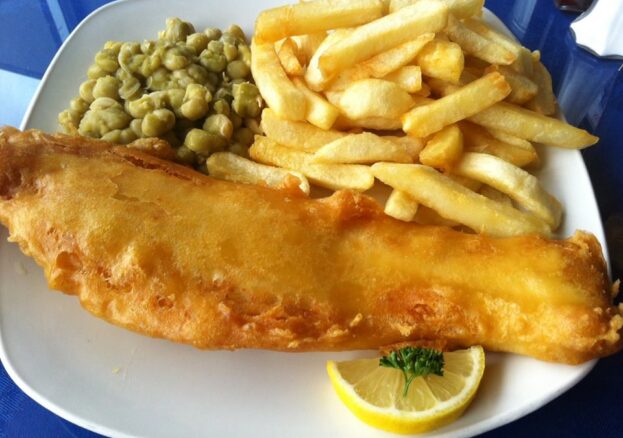 Plate of fish and chips