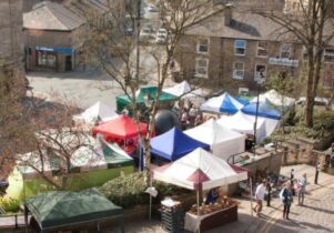 Shot across Ramsbottom's farmers market