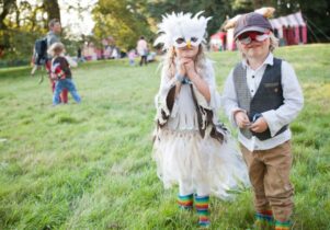 Photo of two children dressed up