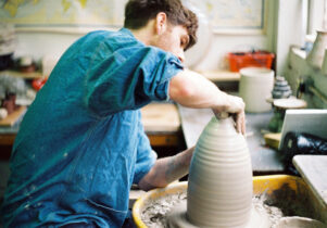 Joe at the potter's wheel