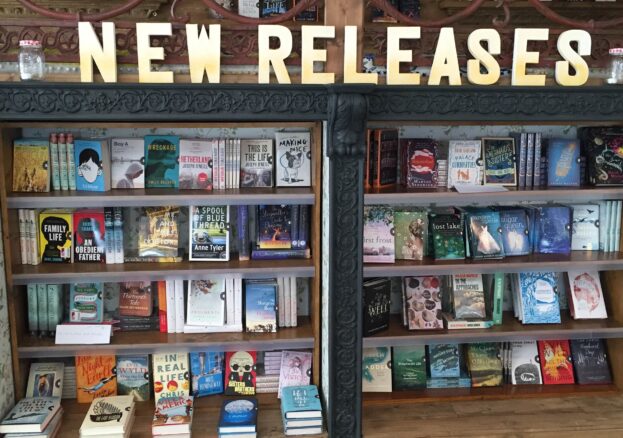 Photo of a new releases bookshelf