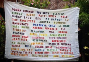 Banner with famous women in music