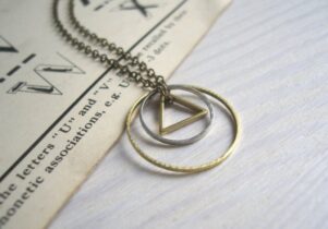 Shopping in Manchester: A necklace with two circles and a triangle