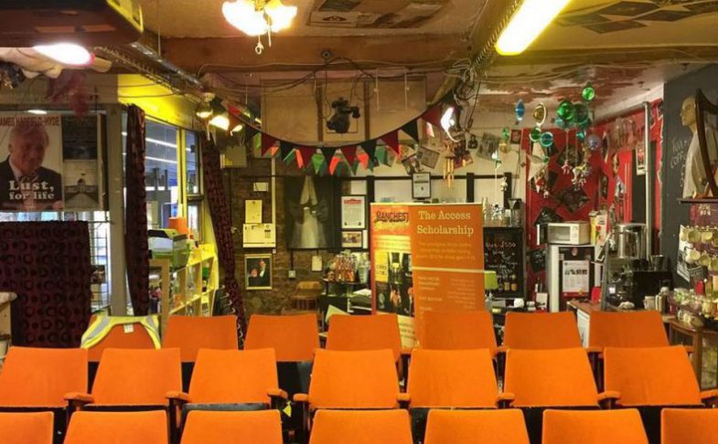 The seats in Three Minute Theatre.