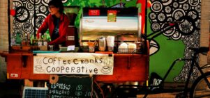 A coffee stand at Levenshulme Market
