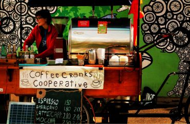 A coffee stand at Levenshulme Market