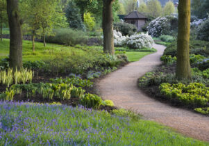 Path winding through the garden at Dunham Massey, Cheshire