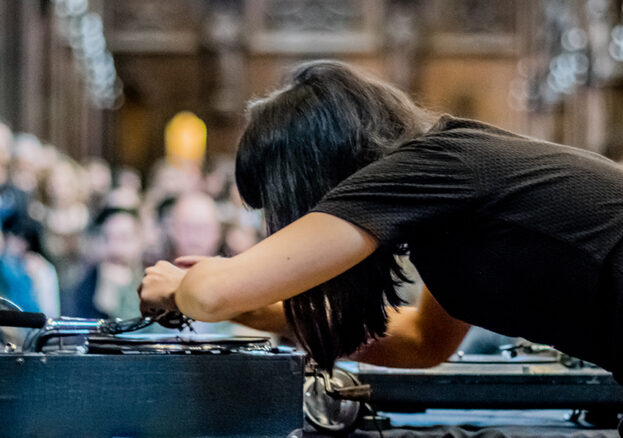 Naomi Kashiwagi at John Rylands Library for Manchester After Hours by Ben Williams