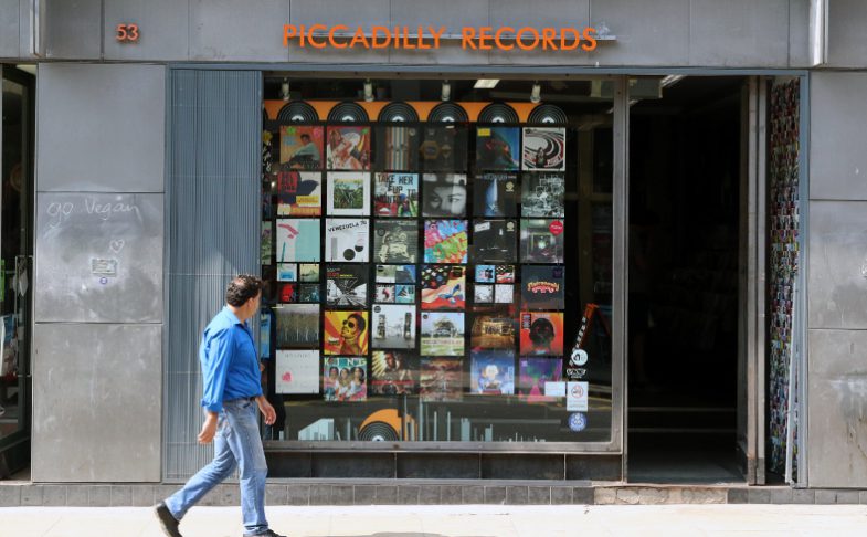 Image of Piccadilly Records on Manchester's Oldham Street