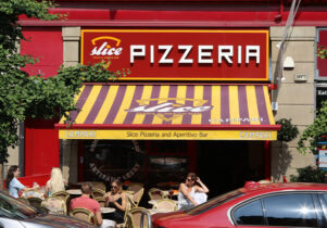 Slice Pizzeria in Stevenson Square Manchester.