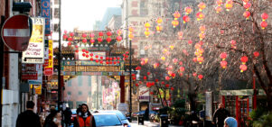 chinatown, manchester in sun by ben williams