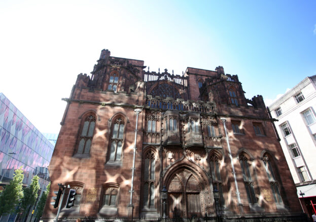 Exterior shot of John Rylands Library, venue for magic bowls event