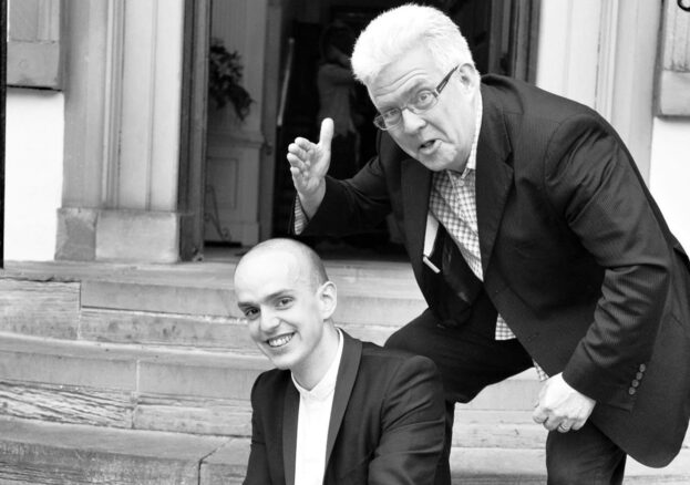 Poets Ian McMillan and Andrew McMillan (photograph copyright Rochdale Borough Council)