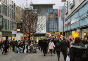 Market street in Manchester