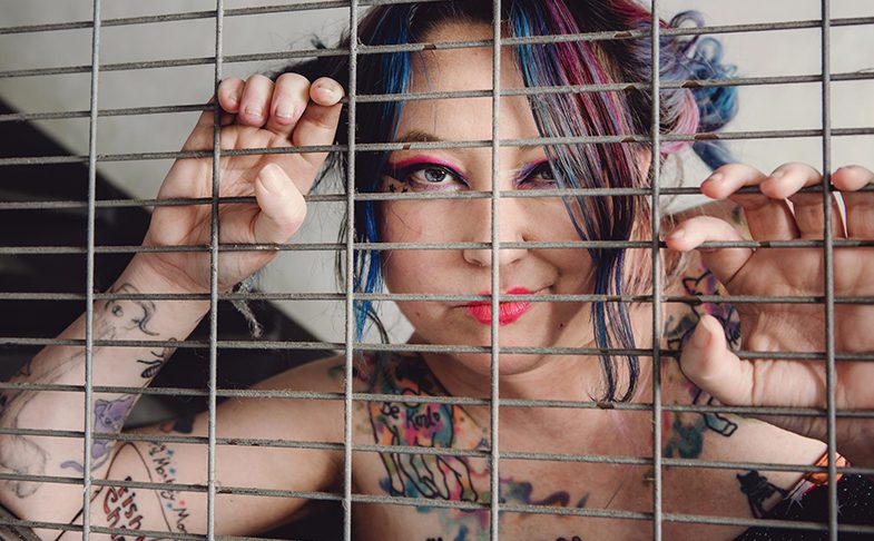 OUTSPOKEN at central library manchester as part of queer contact featuring JACKIE HAGAN Image by Lee Townsend